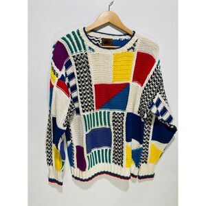 Boston Traders limited editions sweater vintage colorful Hong Kong winter mens M